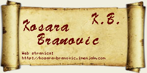Kosara Branović vizit kartica